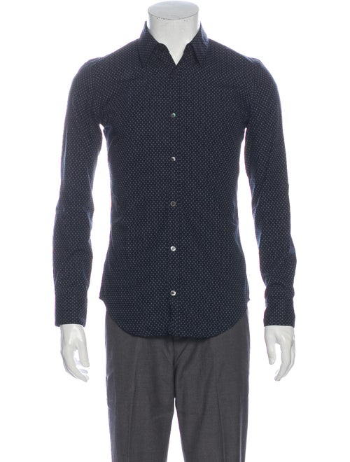 Dries Van Noten Printed Long Sleeve Dress Shirt Bl