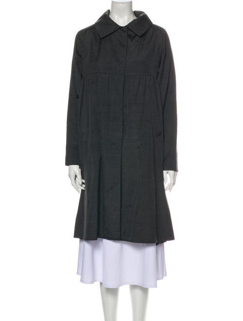 Dries Van Noten Silk Trench Coat Grey