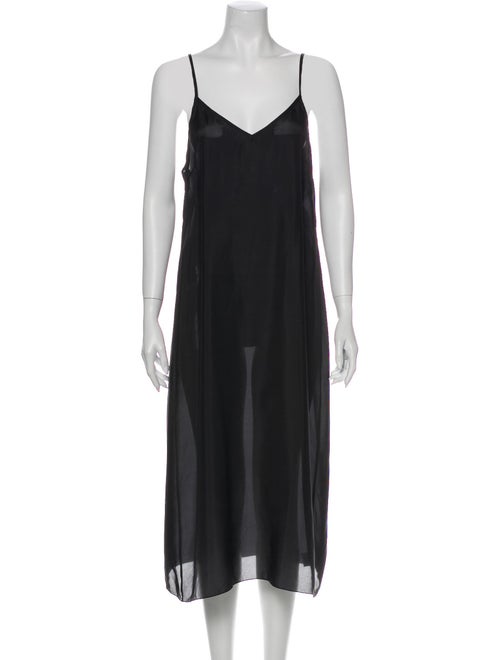 Dries Van Noten Silk Long Dress Black