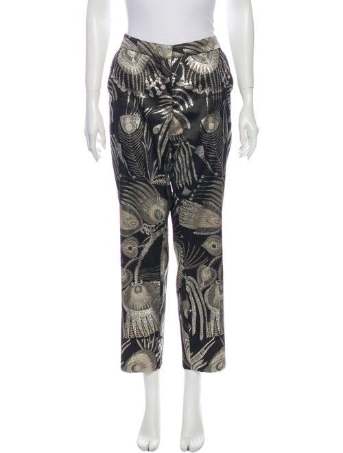 Dries Van Noten Printed Straight Leg Pants Black