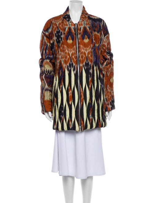 Dries Van Noten Printed Faux Fur Coat
