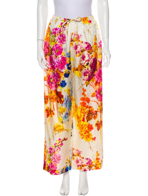 Dries Van Noten Floral Print Wide Leg Pants