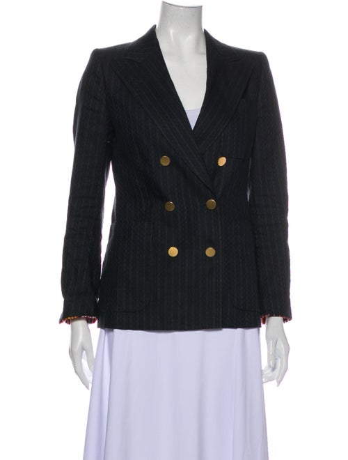 Dries Van Noten Linen Blazer Blue
