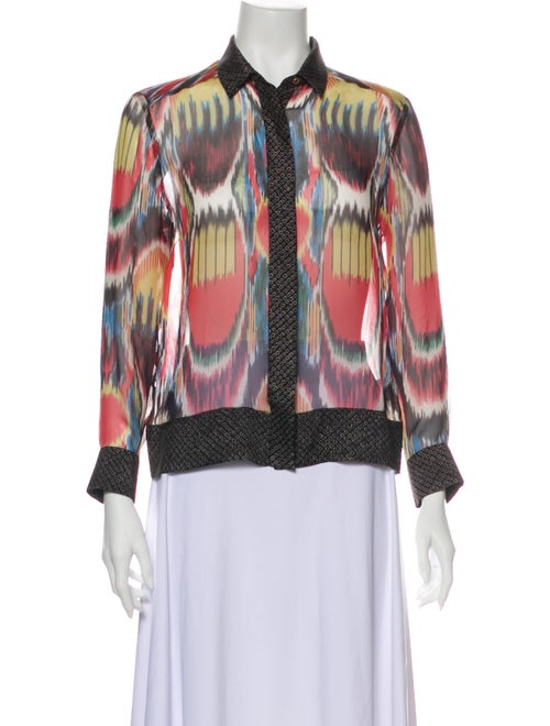 Dries Van Noten Silk Printed Button-Up Top Black