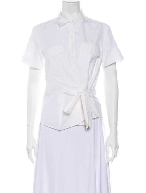 Dries Van Noten Short Sleeve Button-Up Top White