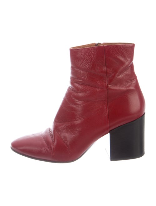 Dries Van Noten Leather Boots Red