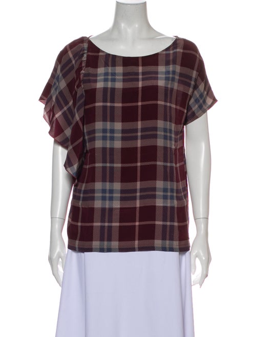 Dries Van Noten Silk Plaid Print T-Shirt