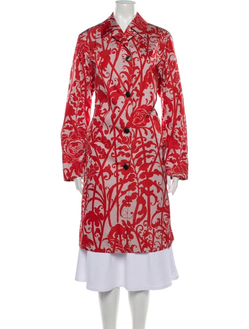 Dries Van Noten Printed Coat Red