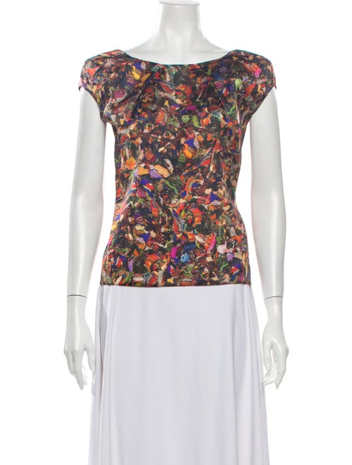 Dries Van Noten Silk Printed Blouse Orange
