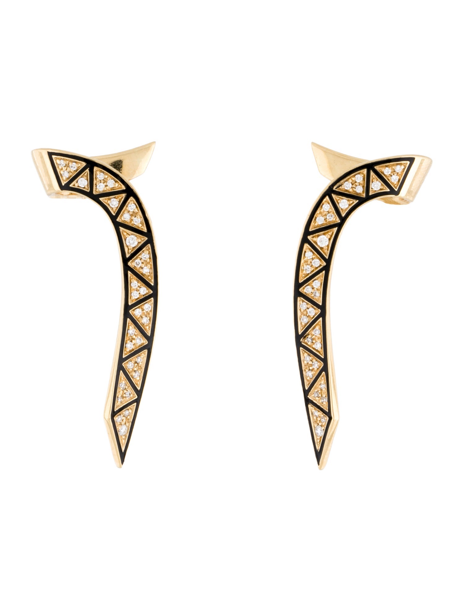 Dries Criel 18K Diamond Lotus Cuff Earrings