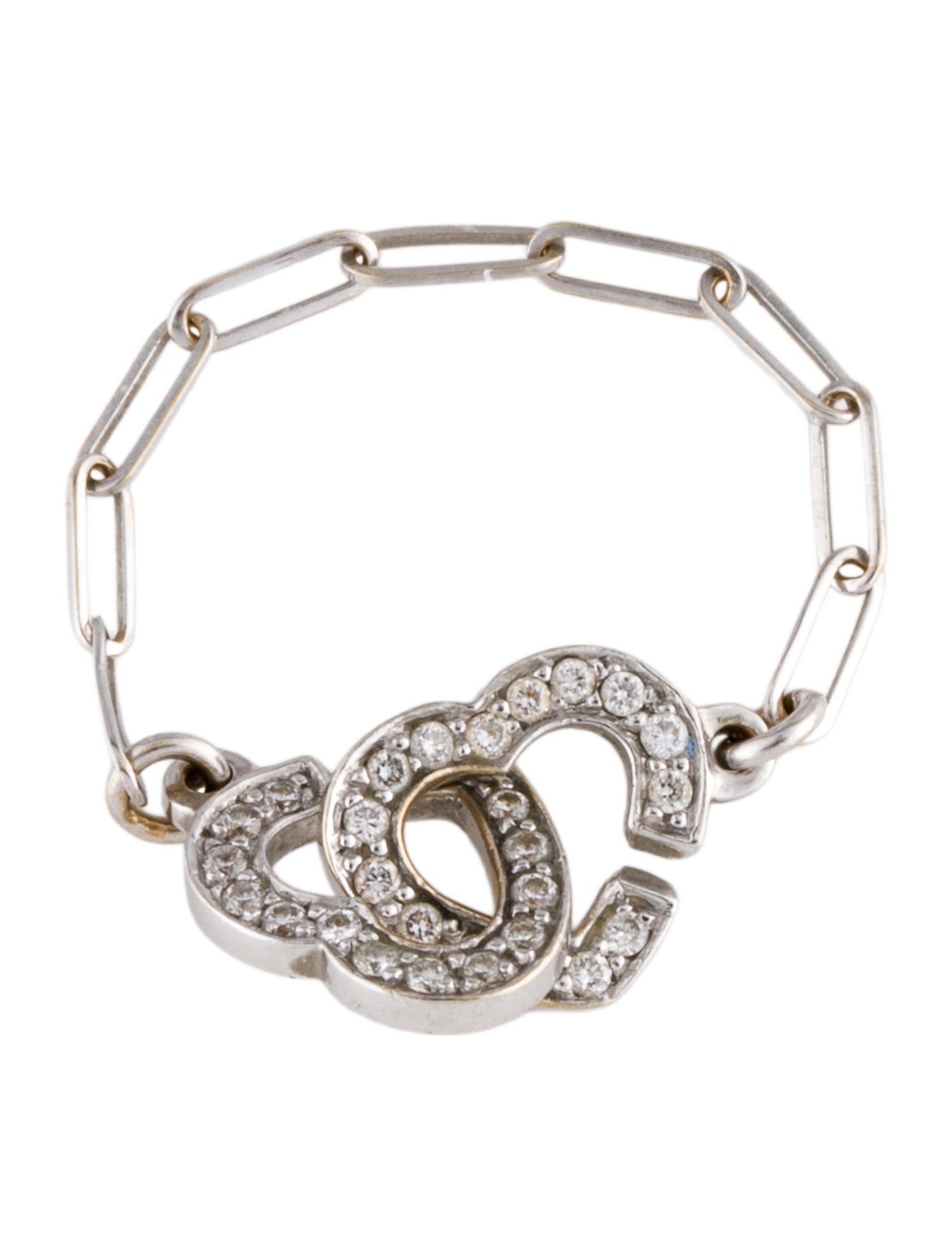 Dinh Van 18K Diamond Heart Chain Ring