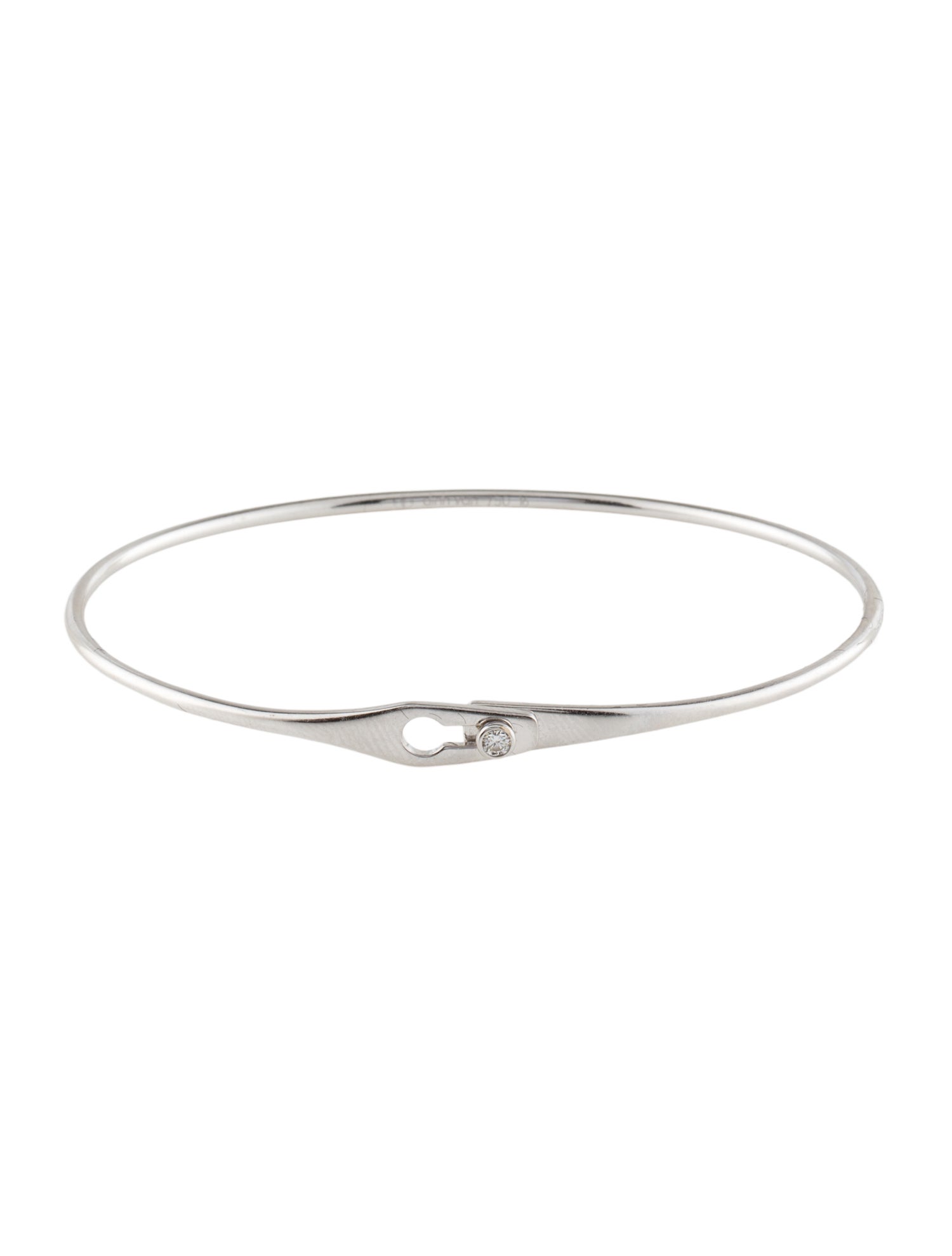 Dinh Van 18K Diamond Serrure Jonc Bangle Bracelet