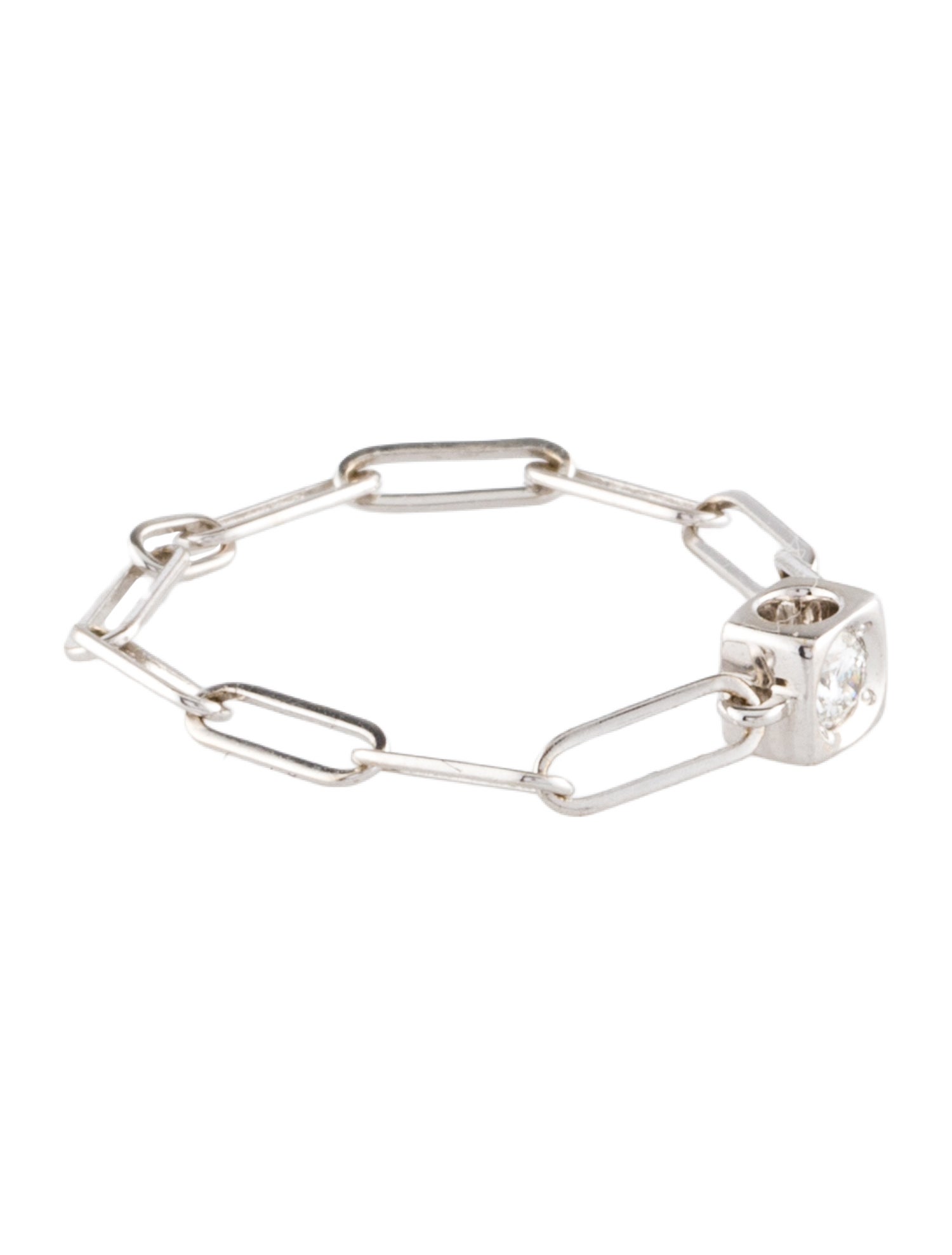 Dinh Van 18K Diamond Le Cube Diamant Band