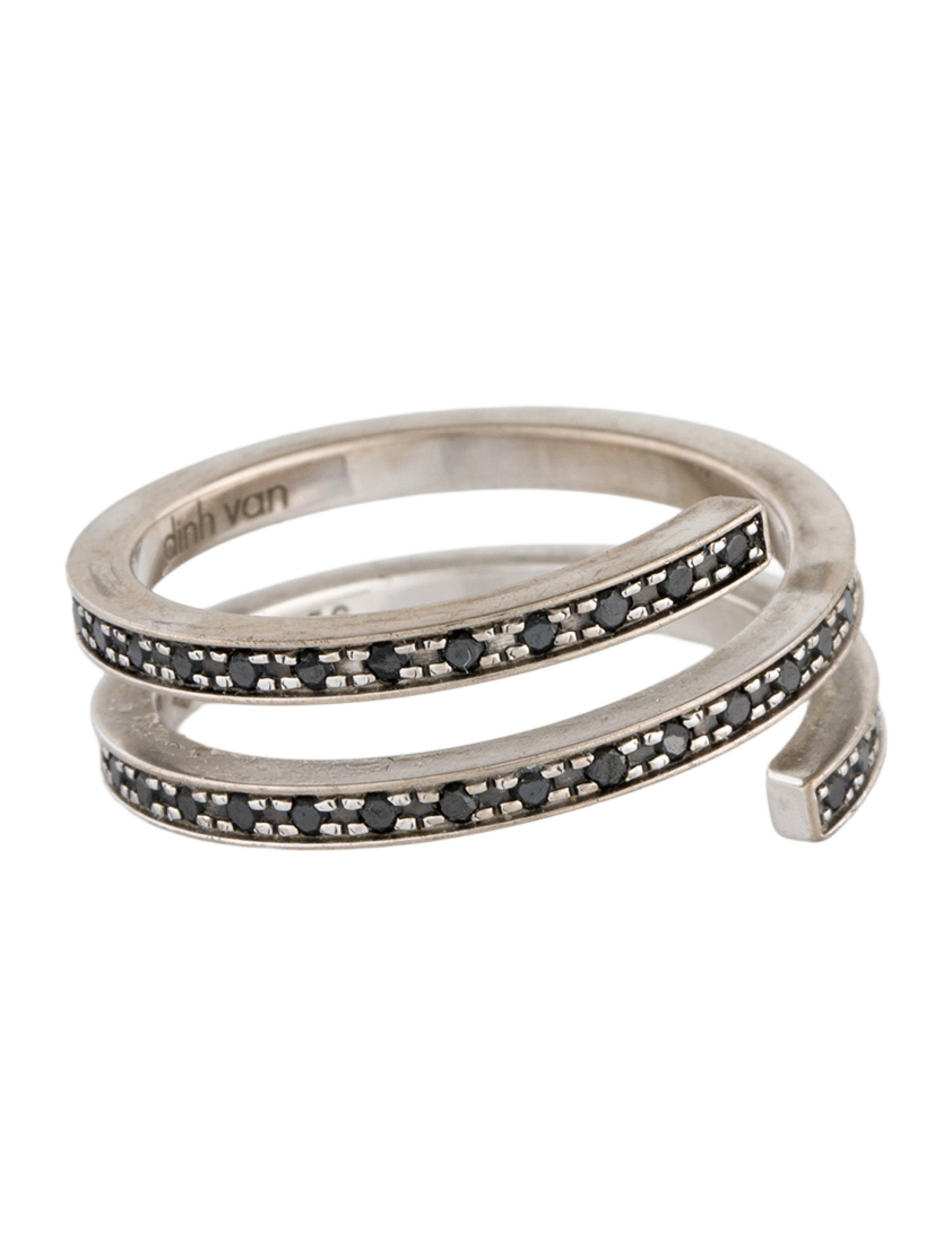 Dinh Van 18K Diamond Spiral Band