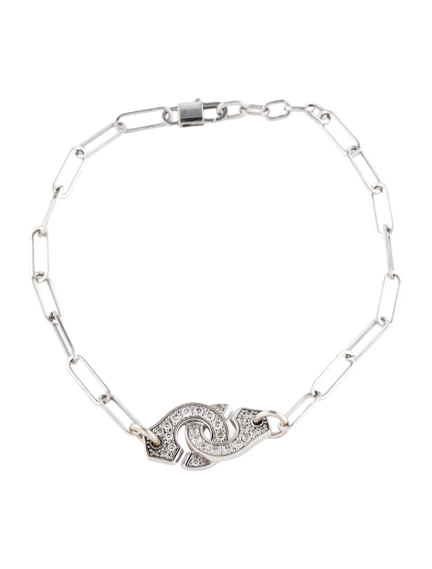 Dinh Van 18K Diamond Menottes Link Bracelet