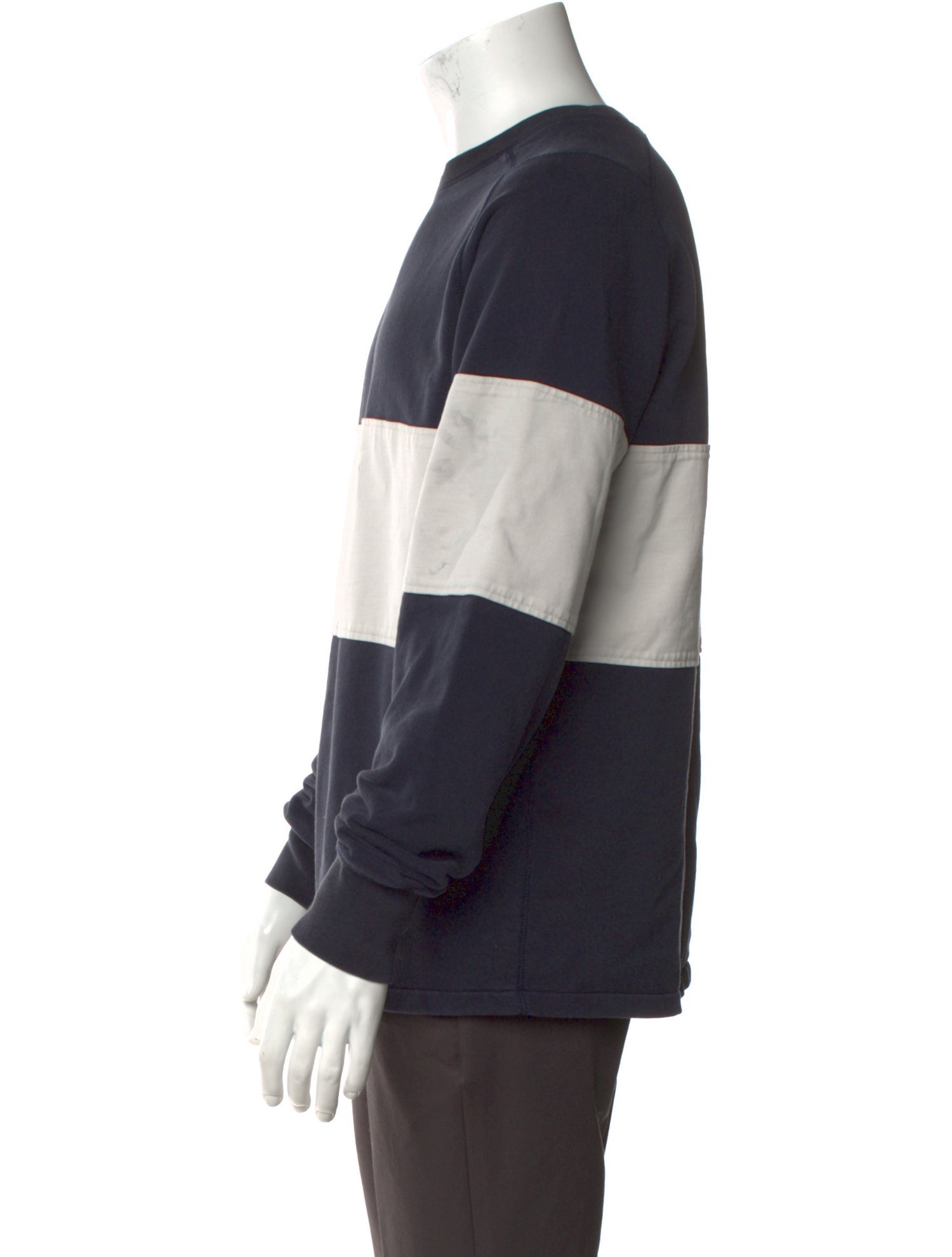 Drake's Colorblock Pattern Crew Neck Sweatshirt