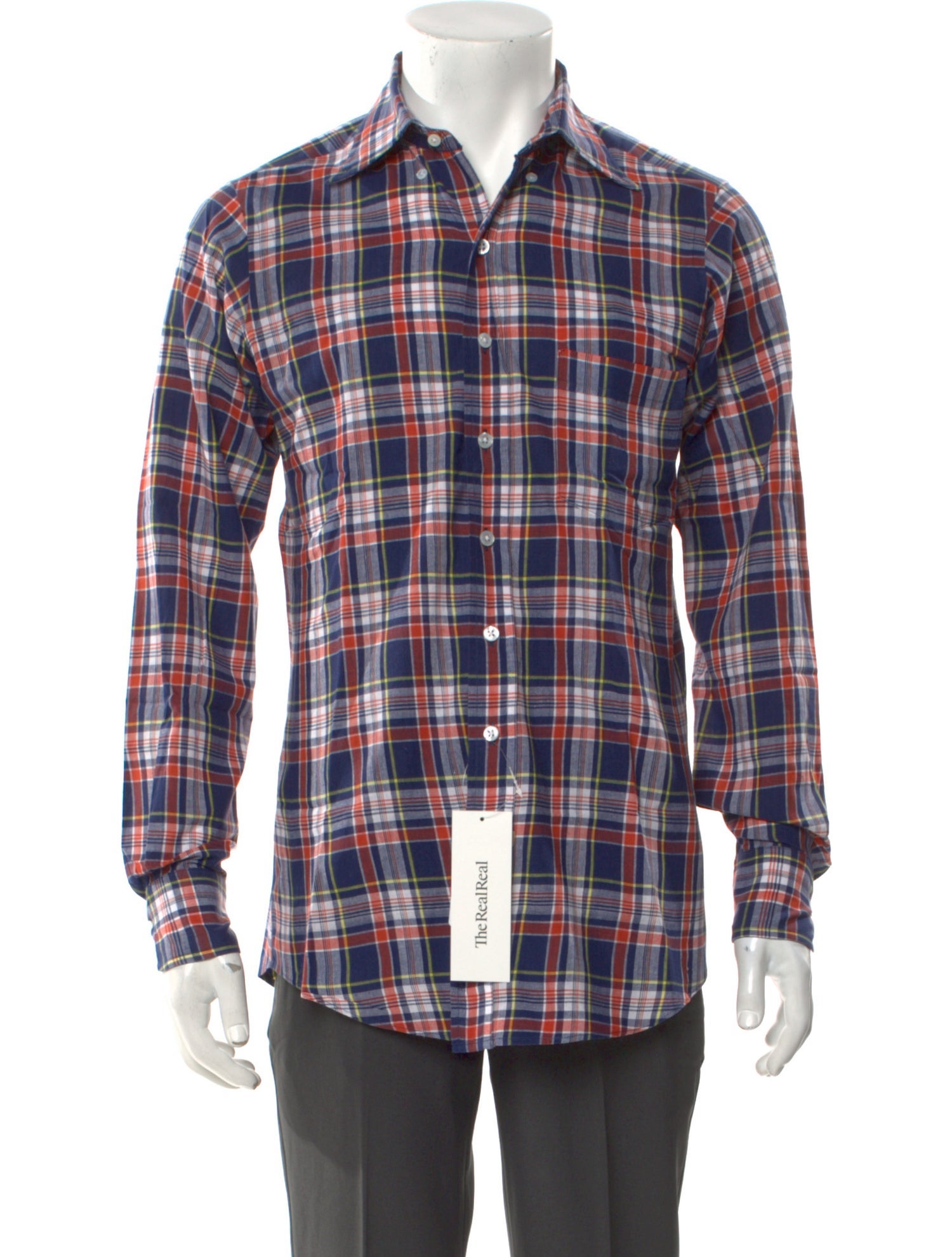 Drake's Plaid Print Long Sleeve Shirt