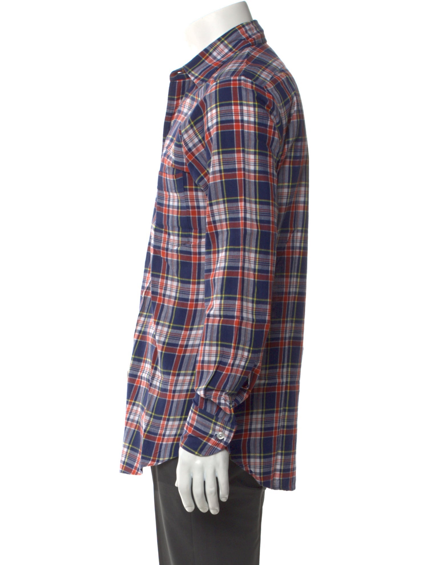 Drake's Plaid Print Long Sleeve Shirt