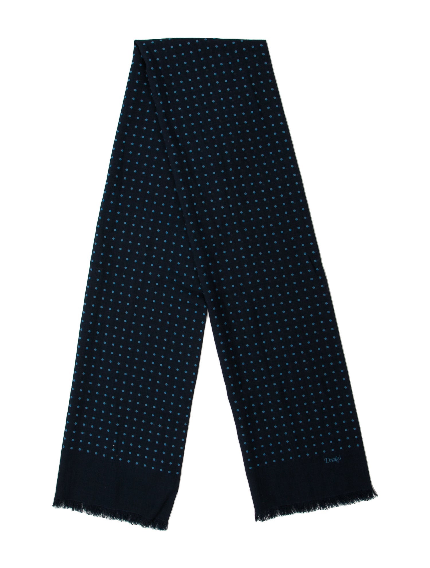 Drake's Wool Polka Dot Print Shawl w/ Tags