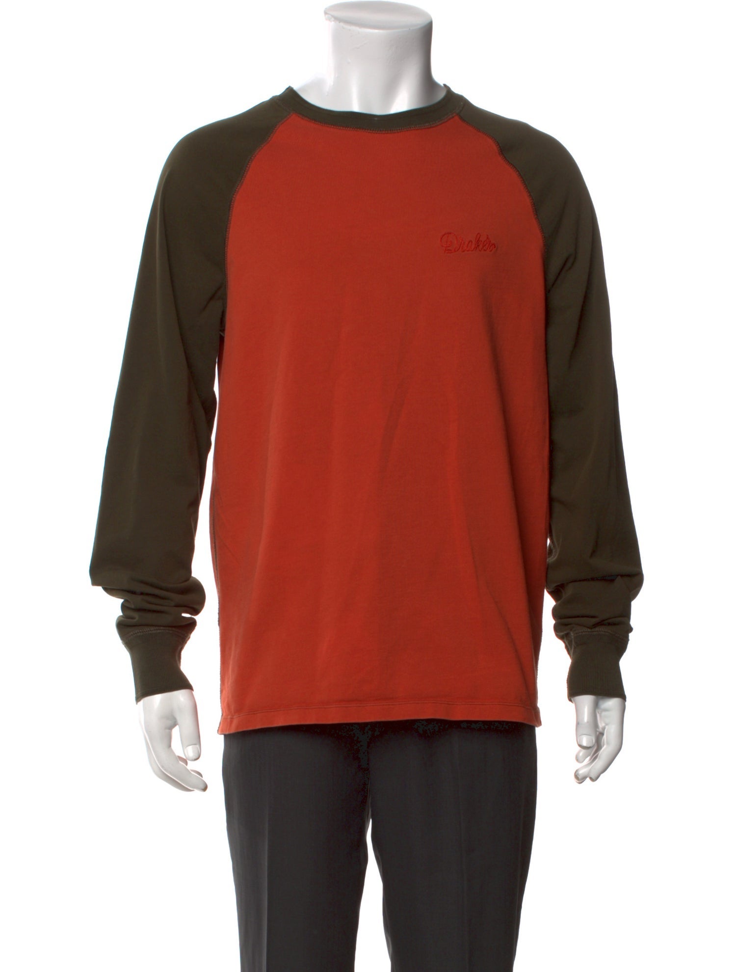 Drake's Colorblock Pattern Crew Neck T-Shirt