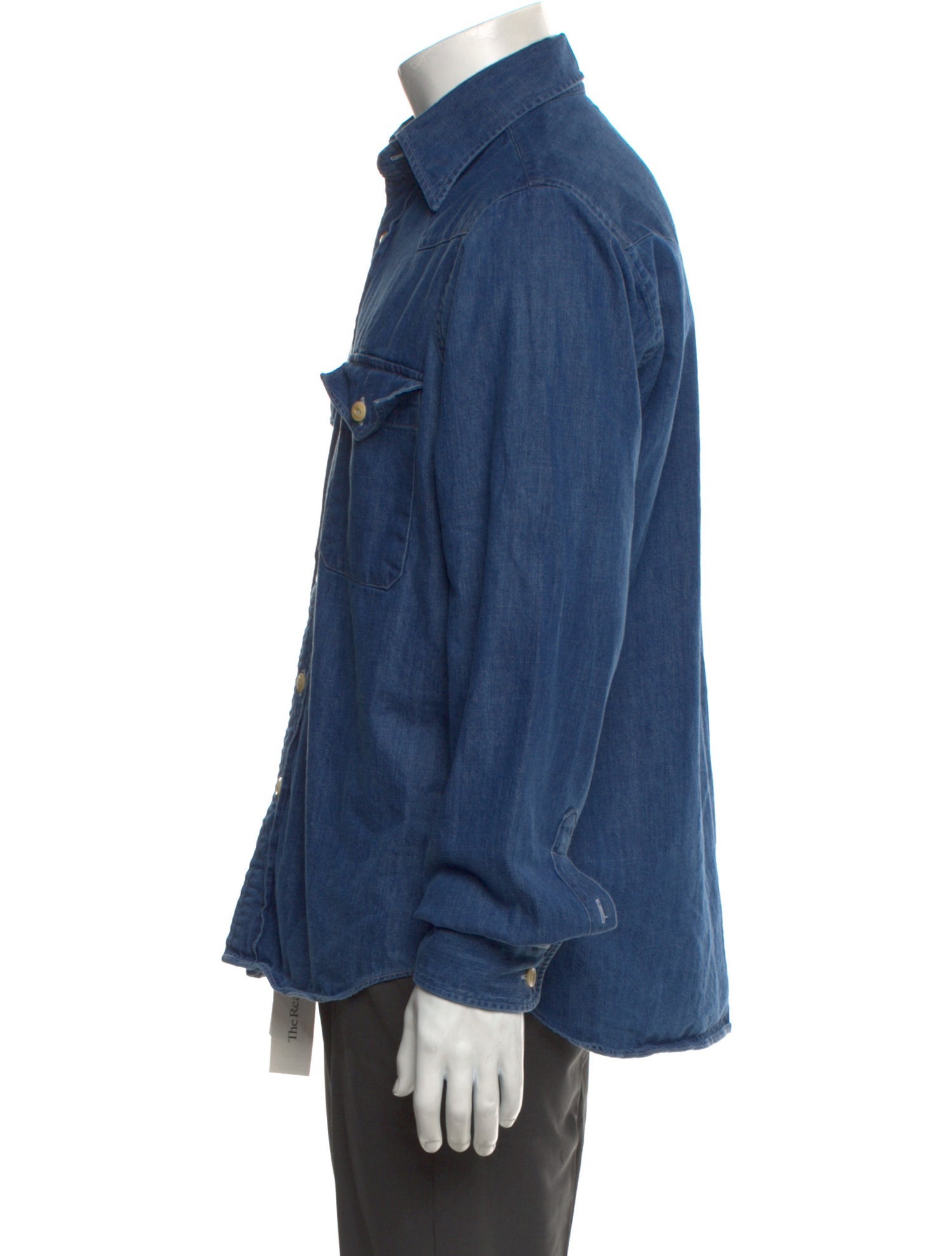 Drake's Long Sleeve Denim Shirt