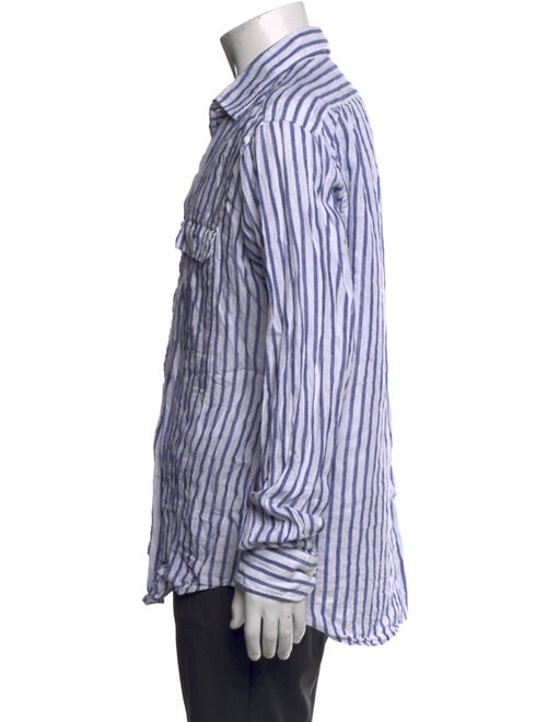 Drake's Linen Striped Dress Shirt