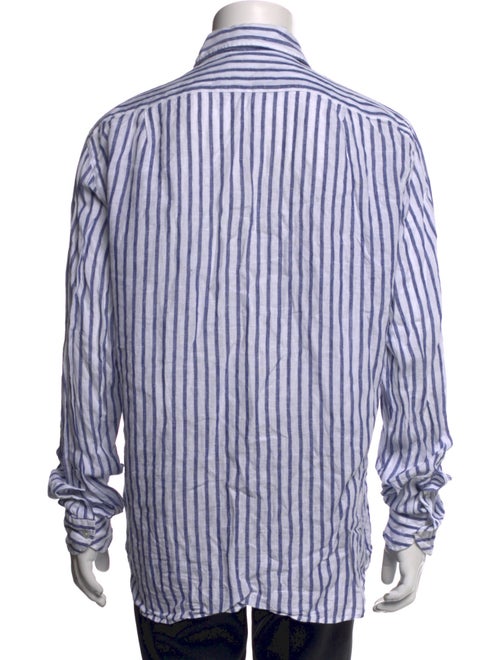 Drake's Linen Striped Dress Shirt
