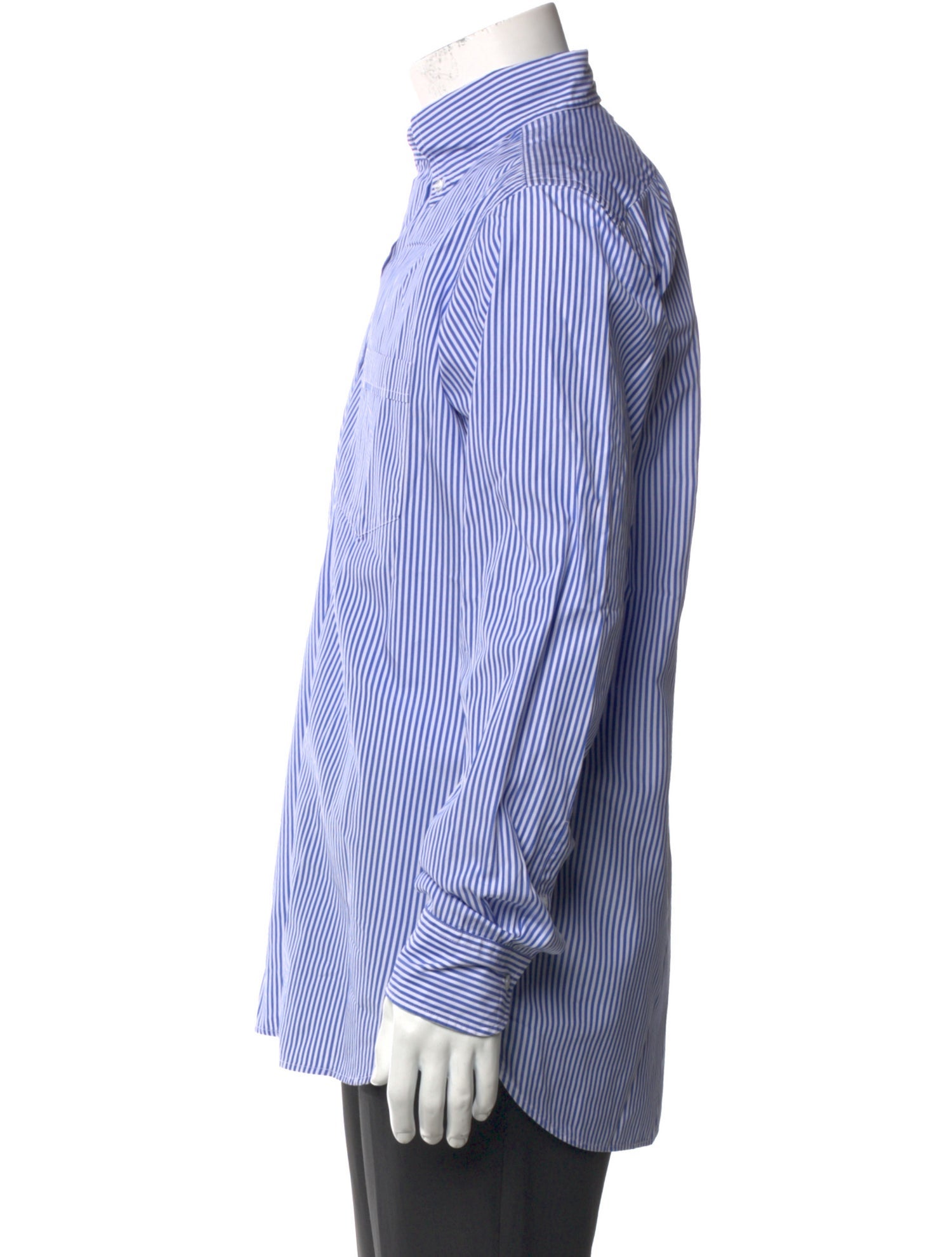 Drake's Striped Long Sleeve Dress Shirt