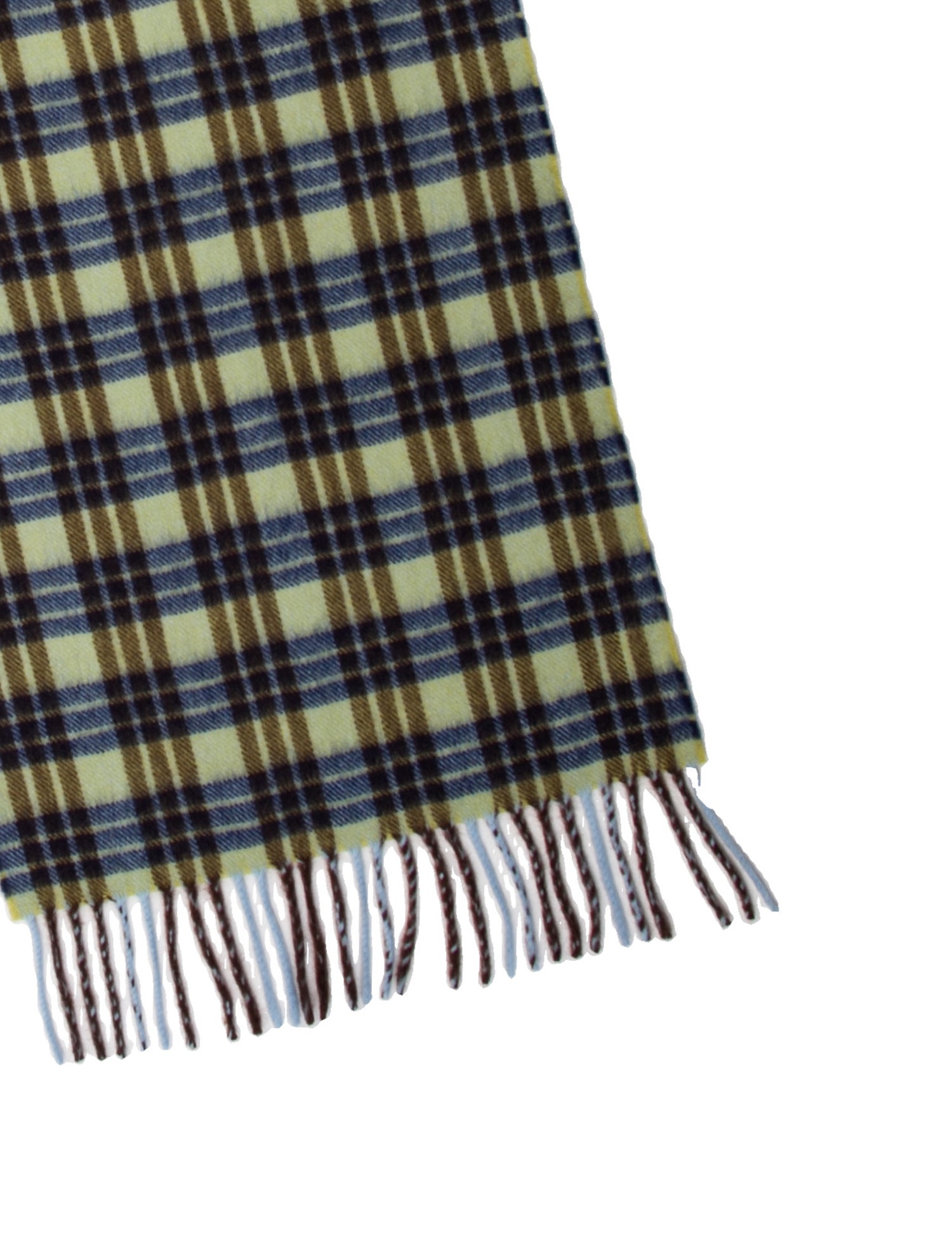 Drake's Lambswool Plaid Print Scarf