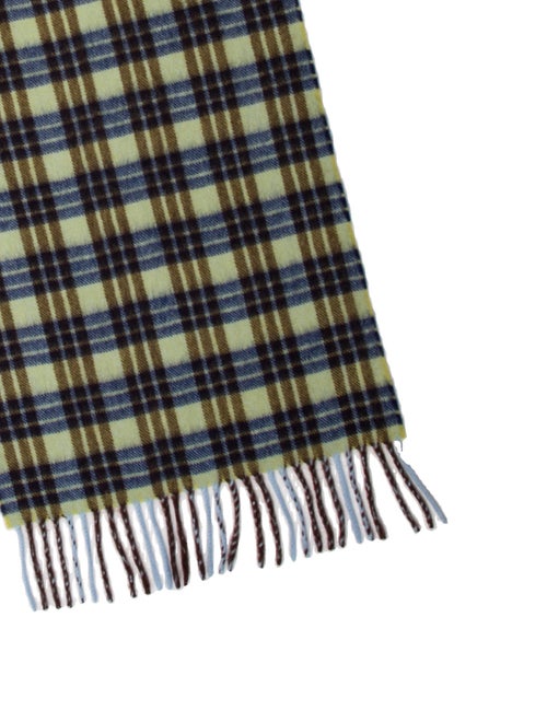 Drake's Lambswool Plaid Print Scarf