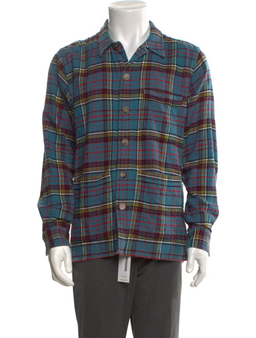 Drake's Plaid Print Long Sleeve Shirt