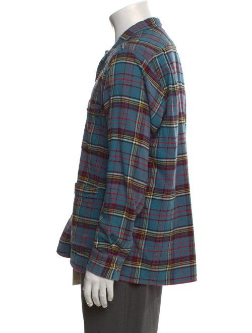 Drake's Plaid Print Long Sleeve Shirt