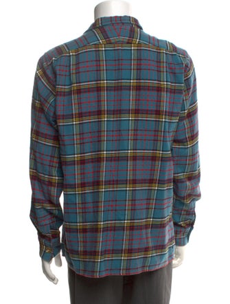 Drake's Plaid Print Long Sleeve Shirt
