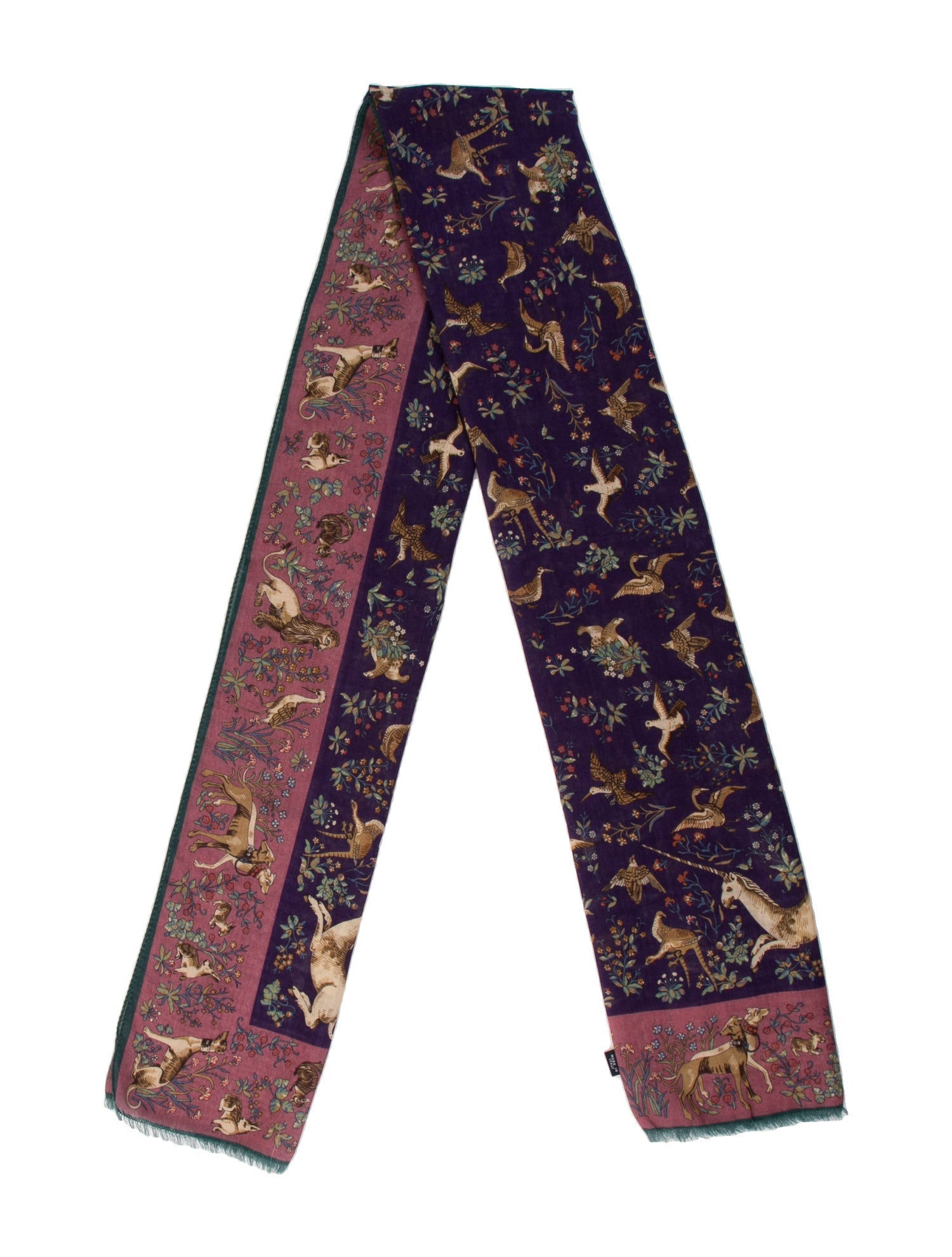 Drake's Wool Floral Print Scarf