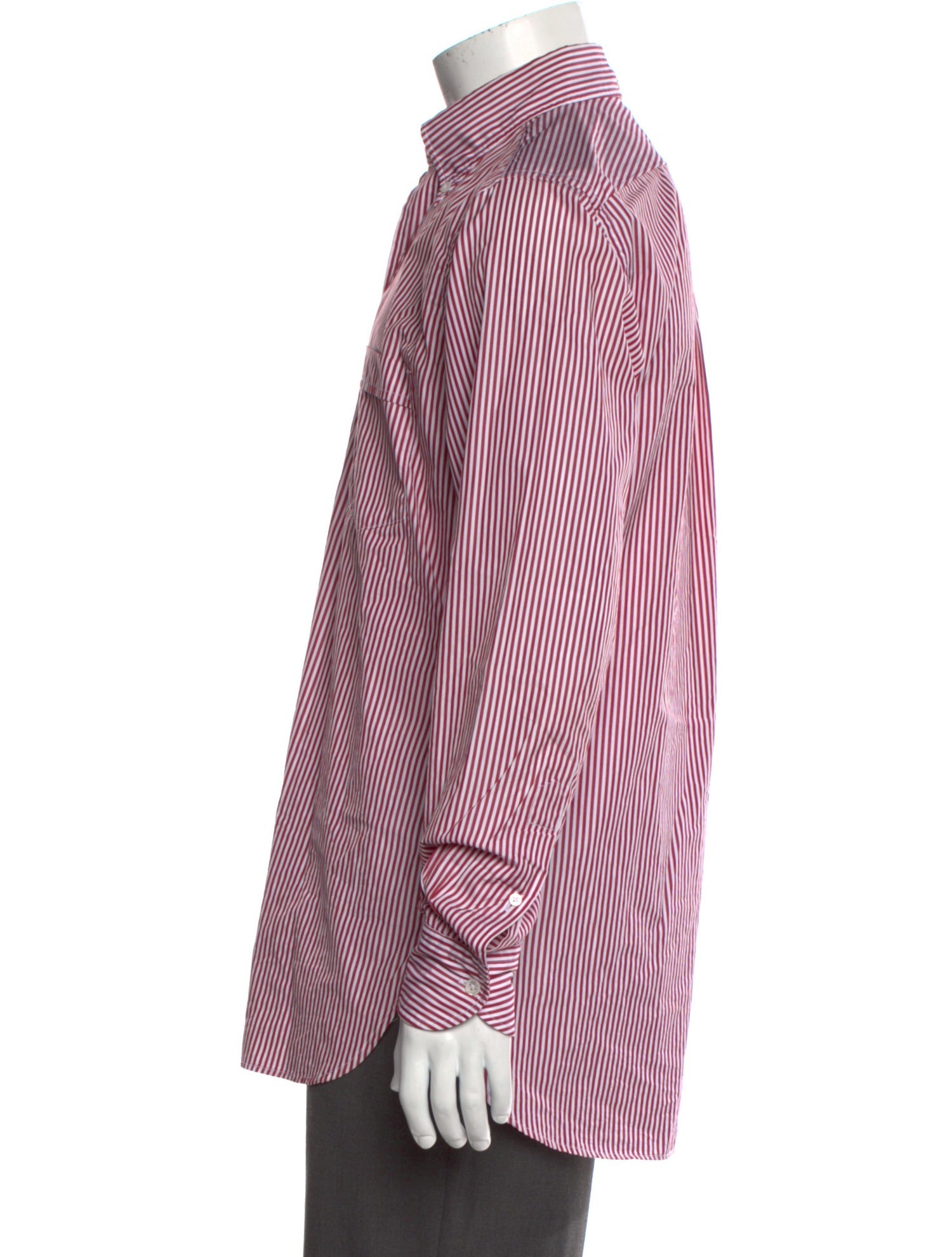 Drake's Striped Long Sleeve Dress Shirt