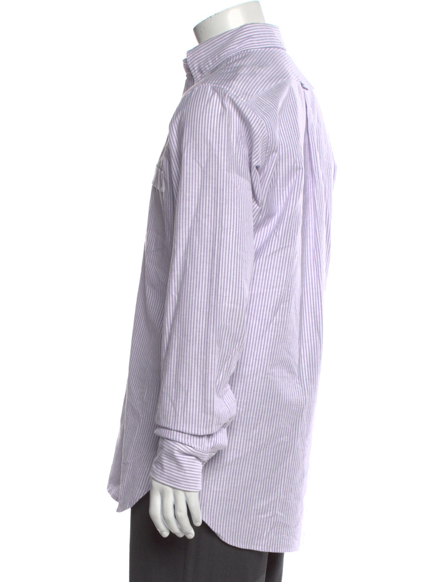 Drake's Striped Long Sleeve Dress Shirt