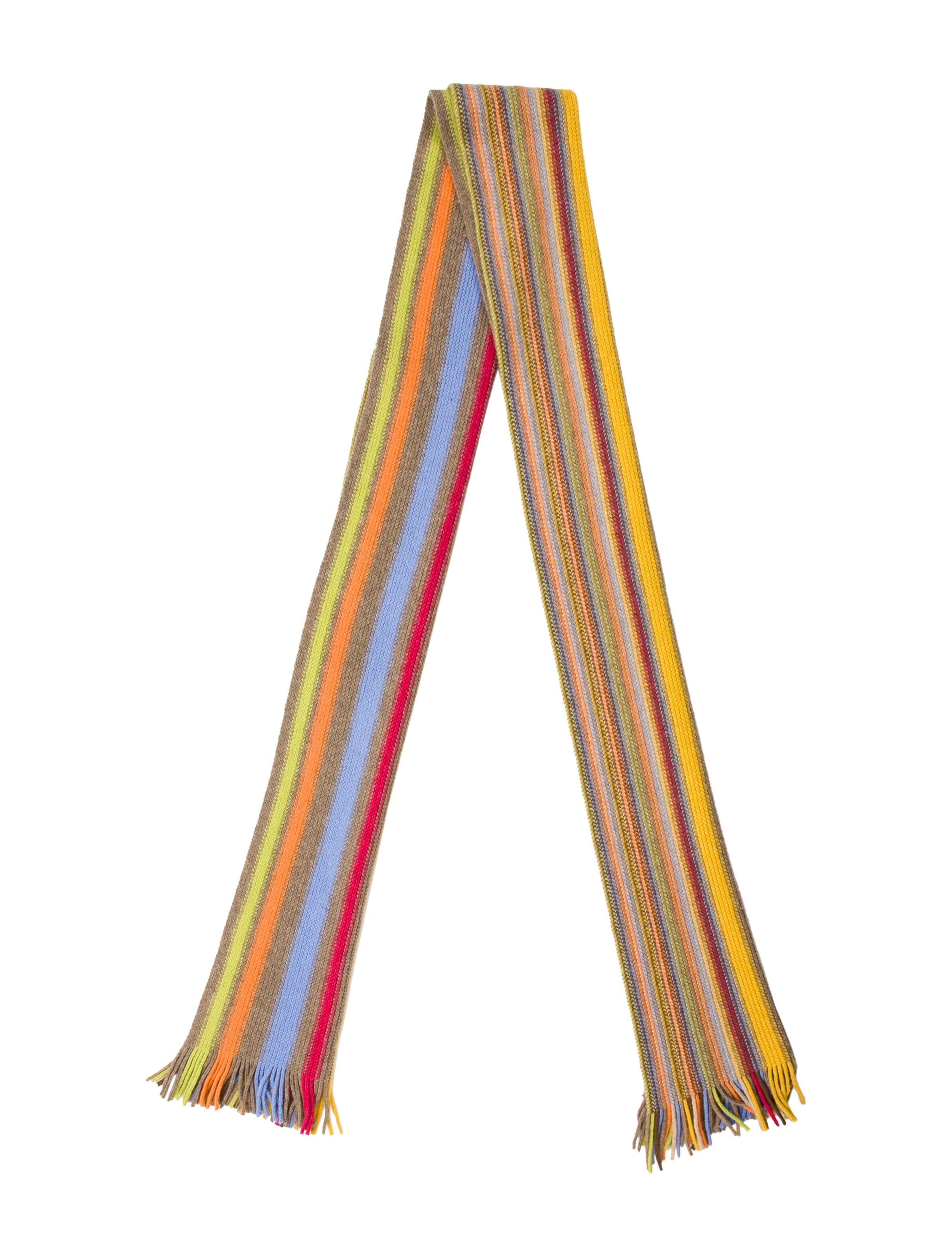 Drake's Cashmere Striped Scarf