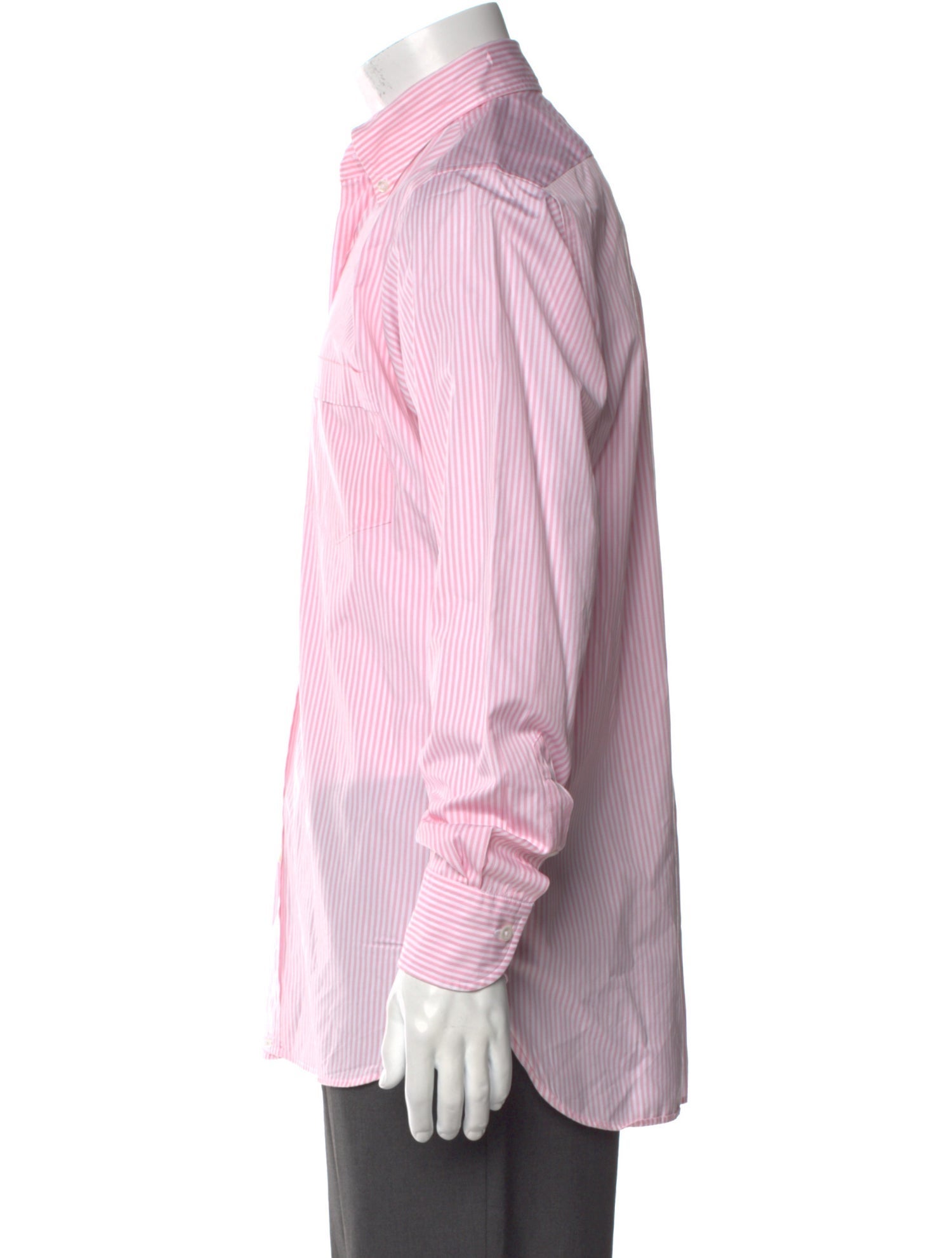 Drake's Striped Long Sleeve Dress Shirt