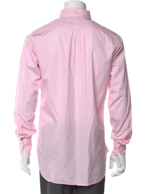 Drake's Striped Long Sleeve Dress Shirt