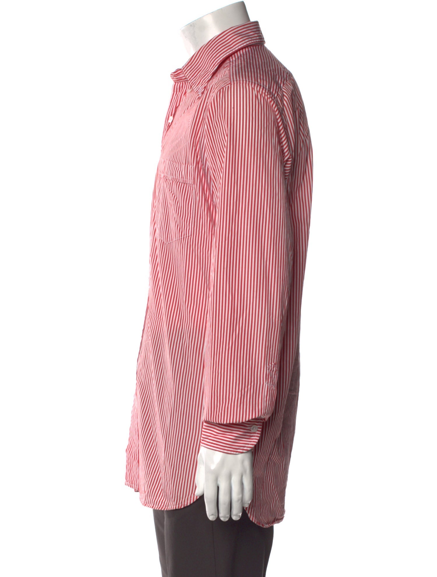 Drake's Striped Long Sleeve Dress Shirt