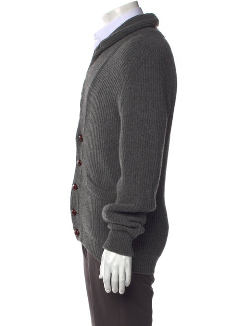 Drake's Lambswool Mock Neck Cardigan