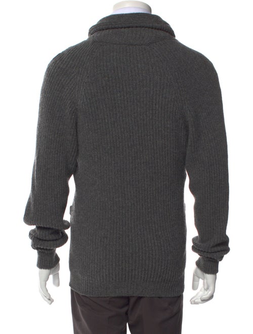 Drake's Lambswool Mock Neck Cardigan