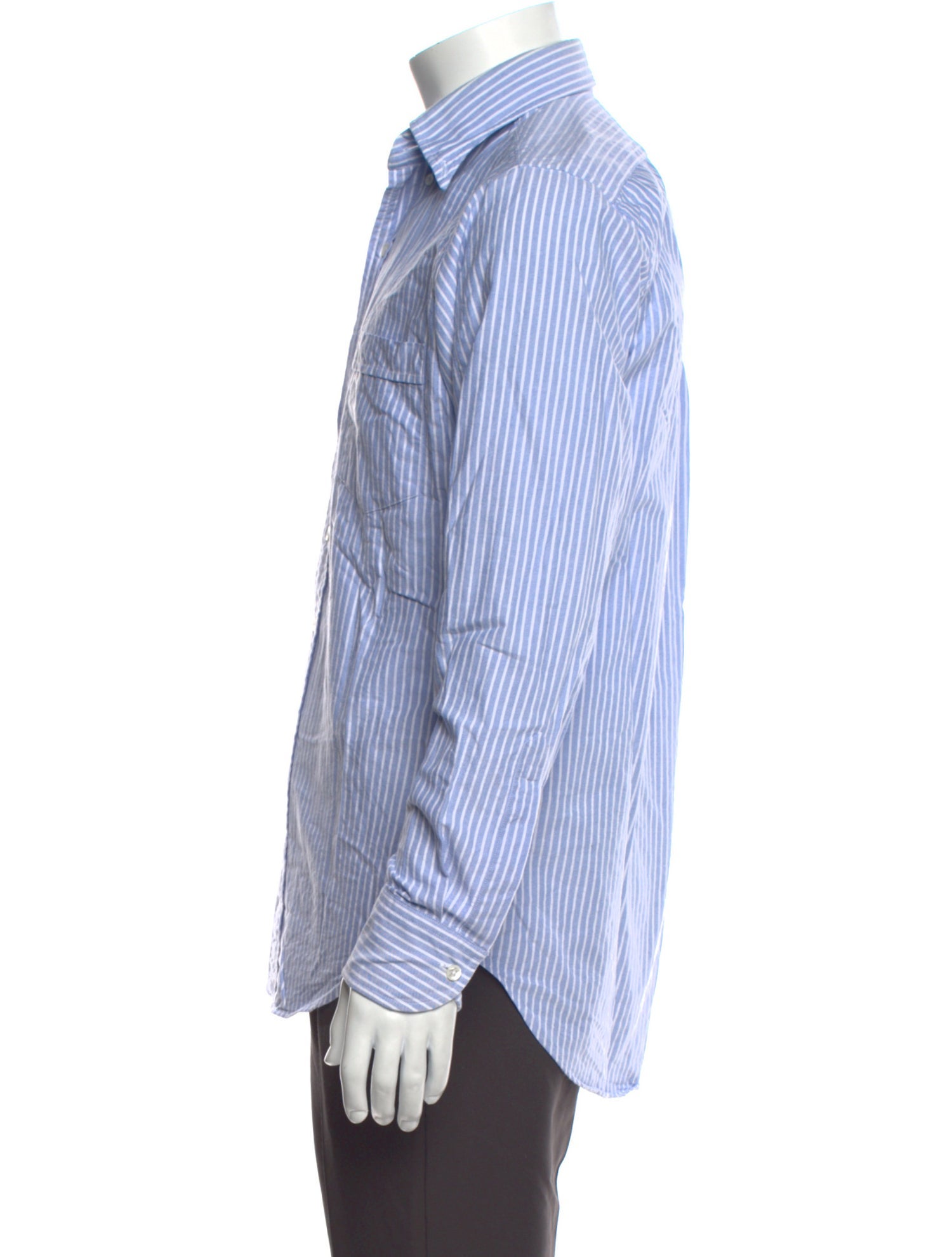 Drake's Striped Long Sleeve Shirt