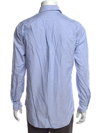 Drake's Striped Long Sleeve Shirt