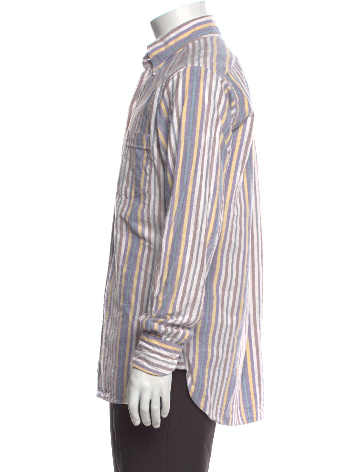 Drake's Striped Long Sleeve Shirt