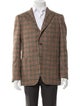 Drake's Wool Plaid Print Blazer