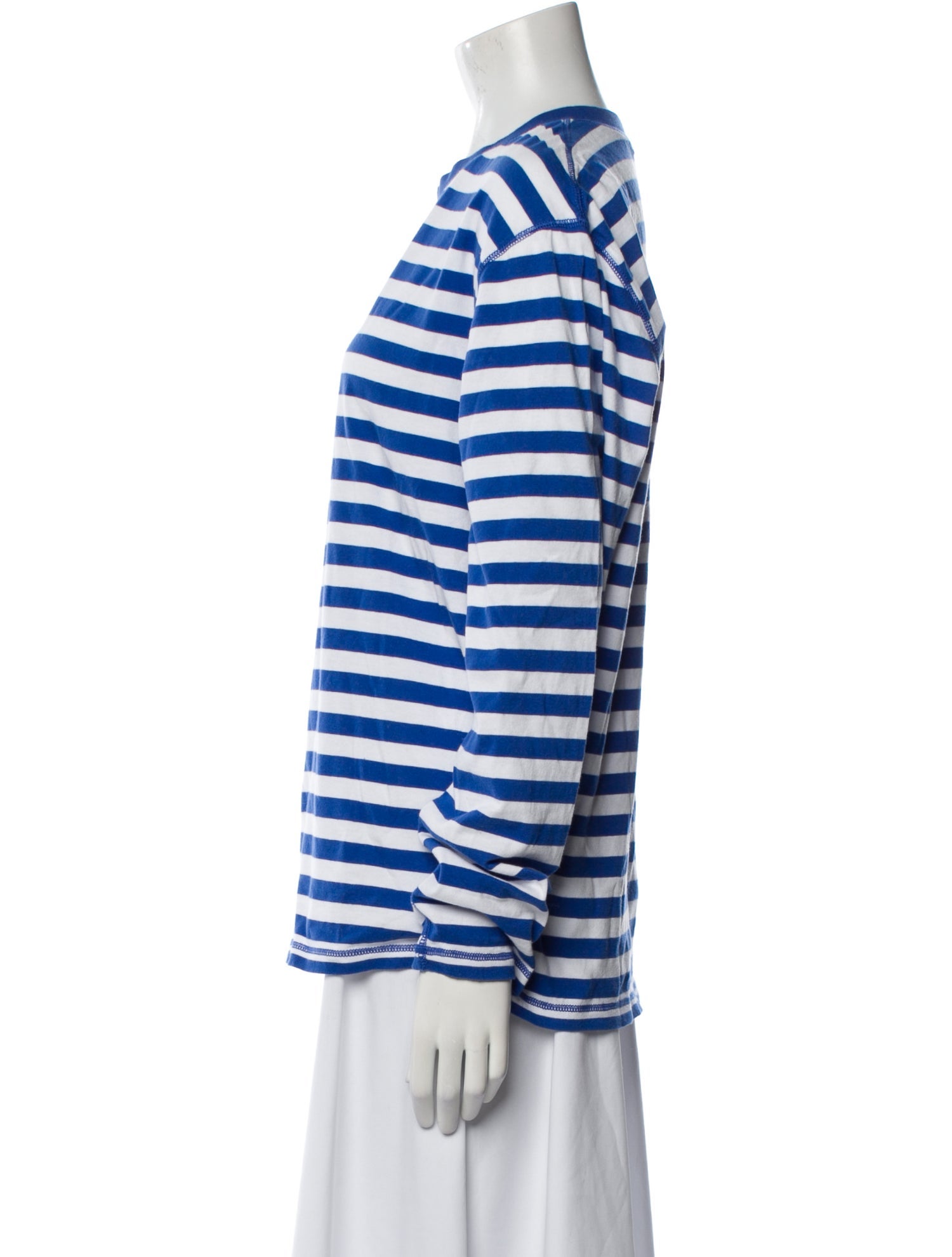 Drake's Striped Crew Neck Top