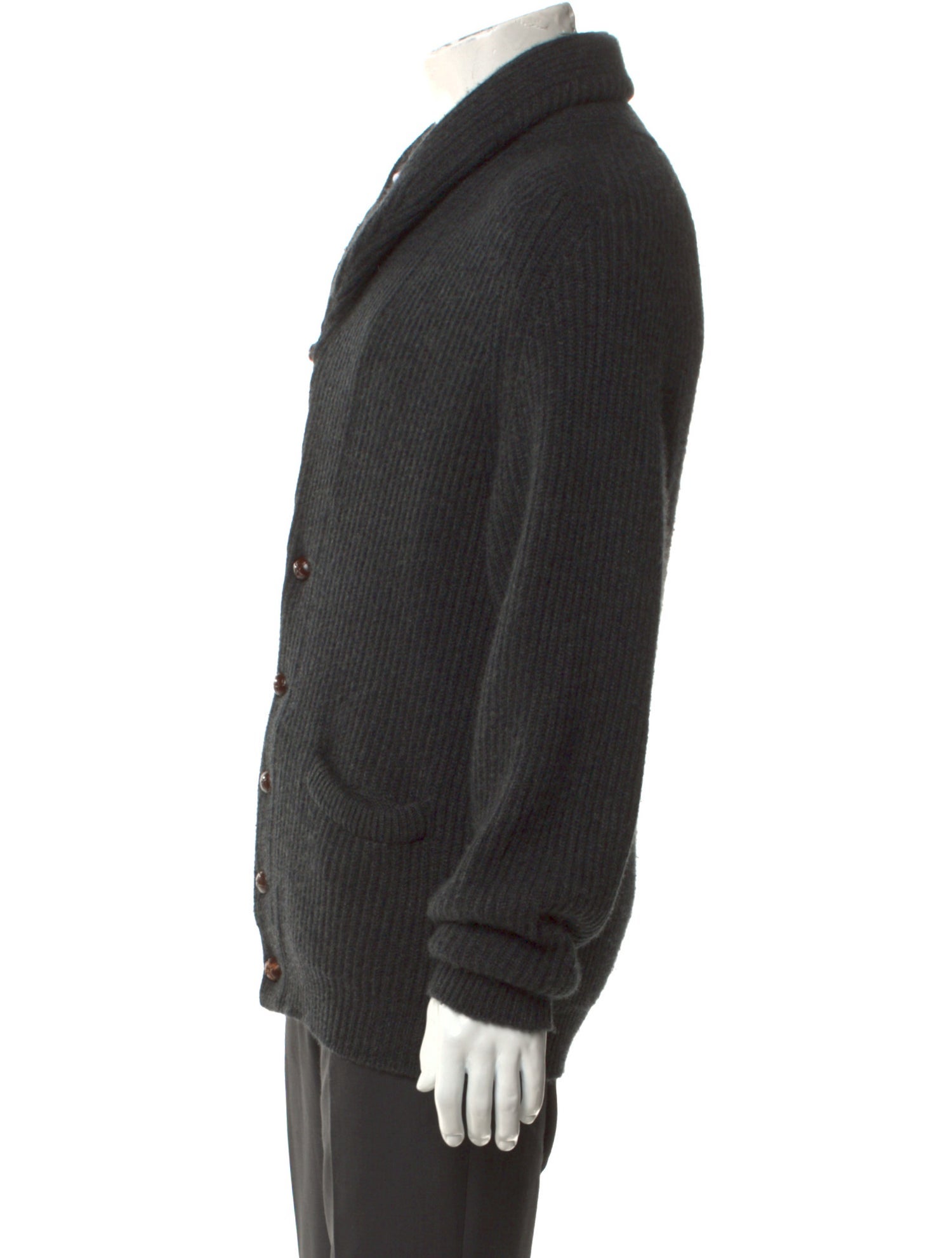 Drake's Cashmere Crew Neck Cardigan