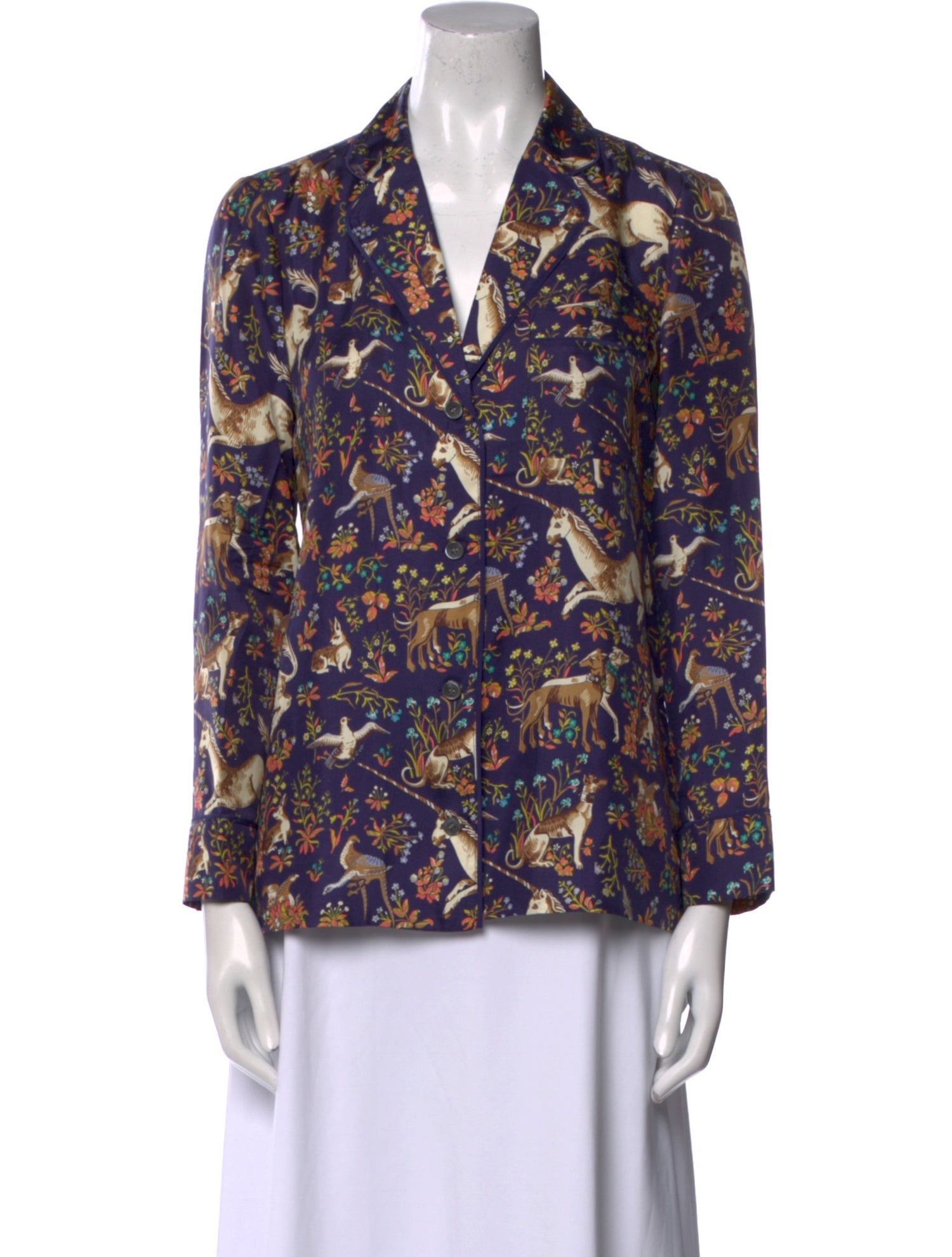 Drake's Silk Printed Blouse