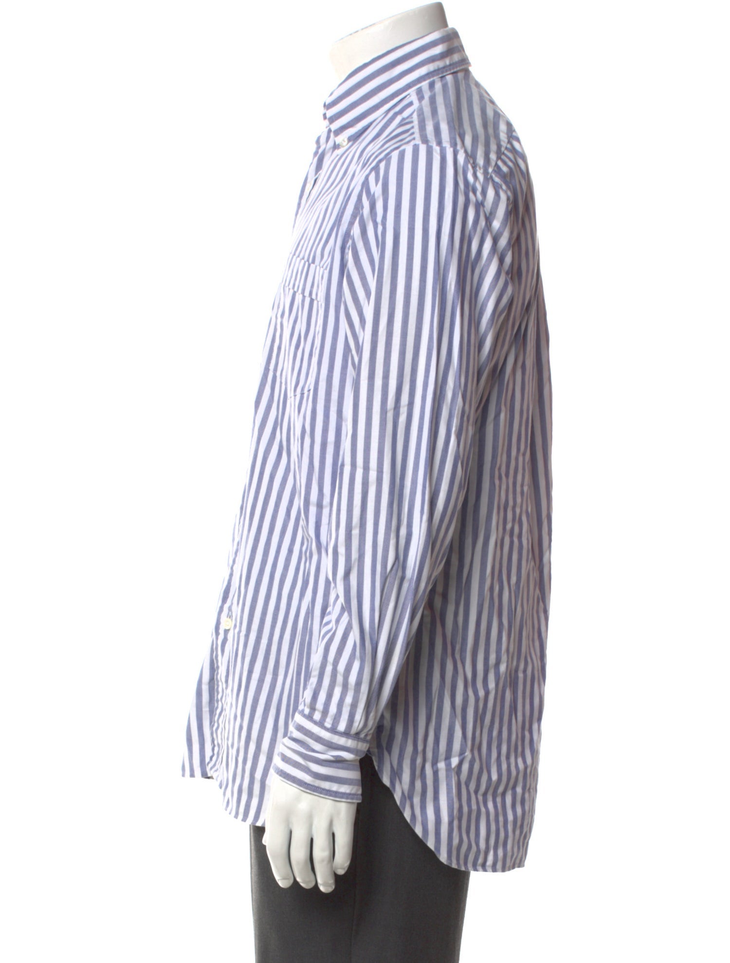 Drake's Striped Long Sleeve Shirt